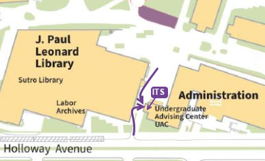 Map of how to get to ITS help desk